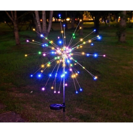 Lampa Solara, Vivimall, Decor Gradina, Model Fireworks/Artificii, din Sarma de Cupru, 120 LED-uri, 55W, 90 cm, Multicolor - vivimall.ro