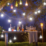 Lampa Solara, Led, Tip Candelabru Mic, Cu Bila Din Sticla Crapata, Exterioara, Impermeabila, Iluminare 6-12 H, Alb - vivimall.ro