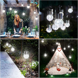 Lampa Solara, Led, Tip Candelabru Mic, Cu Bila Din Sticla Crapata, Exterioara, Impermeabila, Iluminare 6-12 H, Alb - vivimall.ro