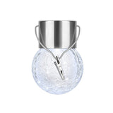 Lampa Solara, Led, Tip Candelabru Mic, Cu Bila Din Sticla Crapata, Exterioara, Impermeabila, Iluminare 6-12 H, Alb - vivimall.ro