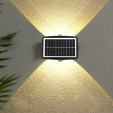 Lampa Solara Led Bidirectionala Dreptunghiulara Pentru Perete, 20.5X10 Cm, 6 Led-Uri, 5.5V, Abs, 500Mah, Rezistent La Apa Ip65, Alb Cald - vivimall.ro