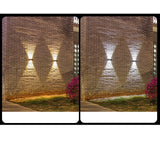 Lampa solara LED bidirectionala Vivimall, cu panou ajustabil, comutator culoare lumina, pentru perete, scari, gradina, terasa, 16 x 6.5 cm, 6 LED-uri, material ABS, baterie 3.7 V, 1200mah, multicolor