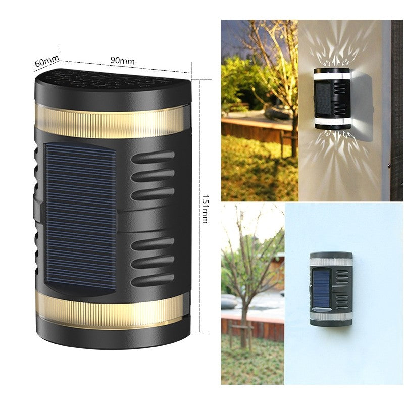 Lampa solara LED decorativa cu lumina bidirectionala Vivimall,  IP65, 1.2V, 600mah, 15.1 x 9 x 6 cm, material ABS, alb rece - vivimall.ro