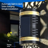 Lampa solara LED decorativa cu lumina bidirectionala Vivimall,  IP65, 1.2V, 600mah, 15.1 x 9 x 6 cm, material ABS, alb cald