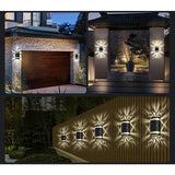 Lampa solara LED decorativa cu lumina bidirectionala Vivimall,  IP65, 1.2V, 600mah, 15.1 x 9 x 6 cm, material ABS, alb cald