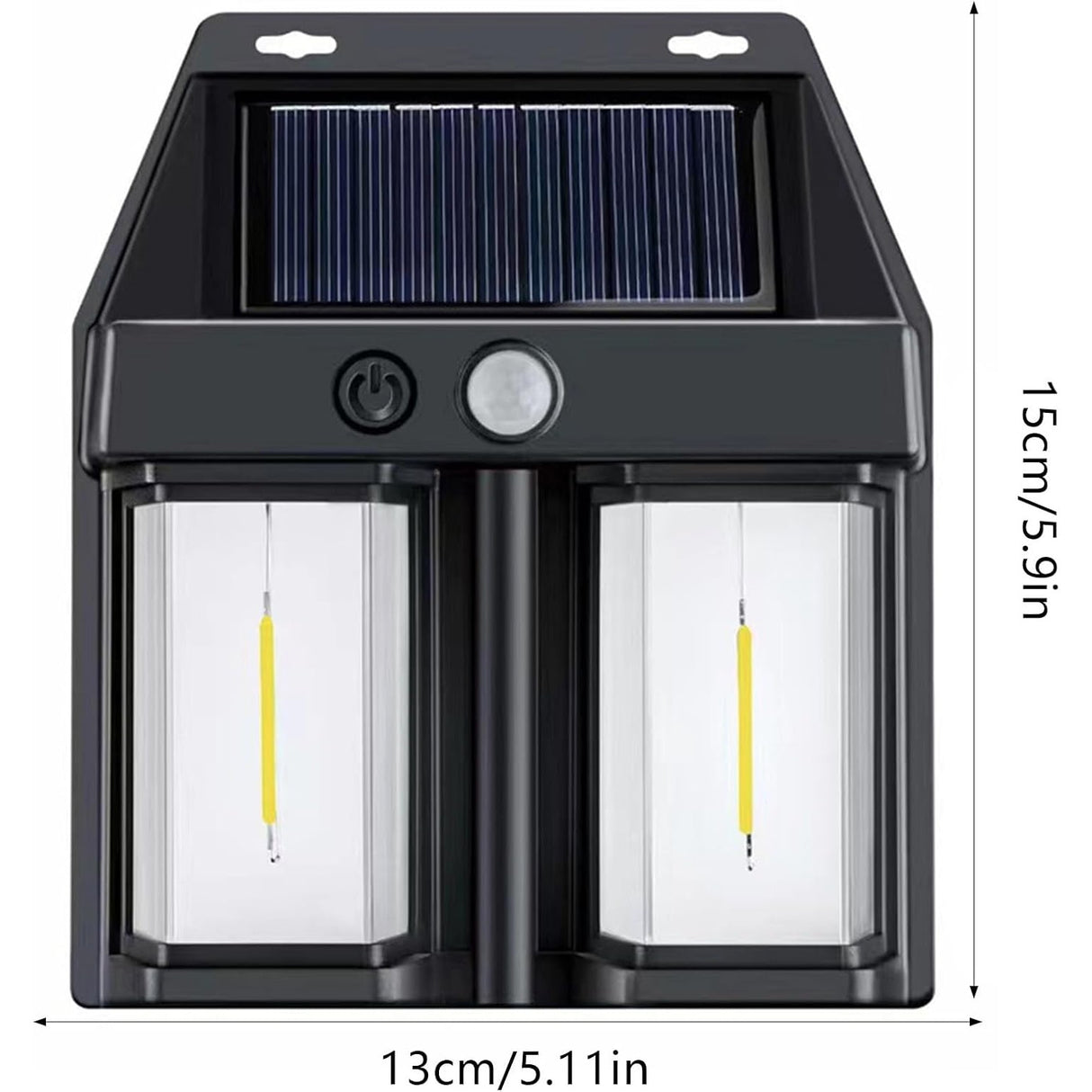 Lampa Solara Led Decorativa De Perete, Pentru Exterior, Suspendata, 800Mah, 15X13X6 Cm, Neagra - vivimall.ro
