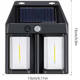 Lampa Solara Led Decorativa De Perete, Pentru Exterior, Suspendata, 800Mah, 15X13X6 Cm, Neagra - vivimall.ro