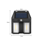 Lampa Solara LED Decorativa de Perete, Vivimall, pentru Exterior, Suspendata, 800mAh, 15x13x6 cm, Neagra