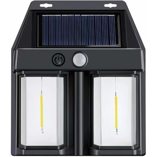 Lampa Solara LED Decorativa de Perete, Vivimall, pentru Exterior, Suspendata, 800mAh, 15x13x6 cm, Neagra - vivimall.ro