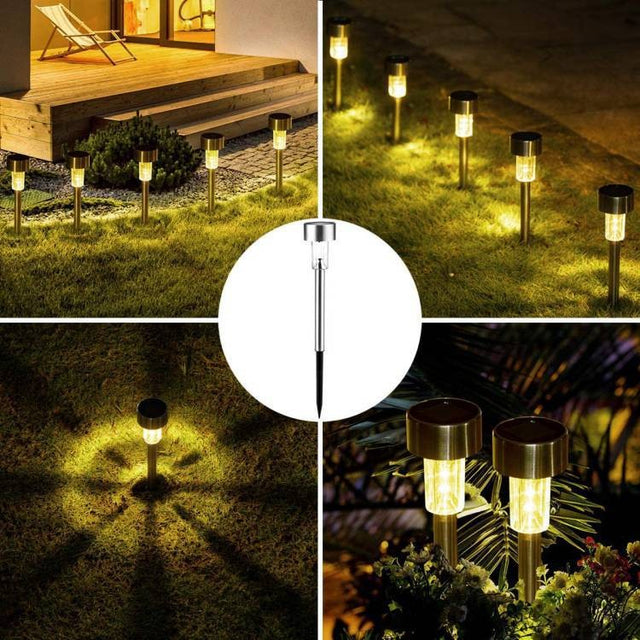Lampă Solară LED, Decorativă, Pentru Grădină, Argintie, Vivimall - vivimall.ro