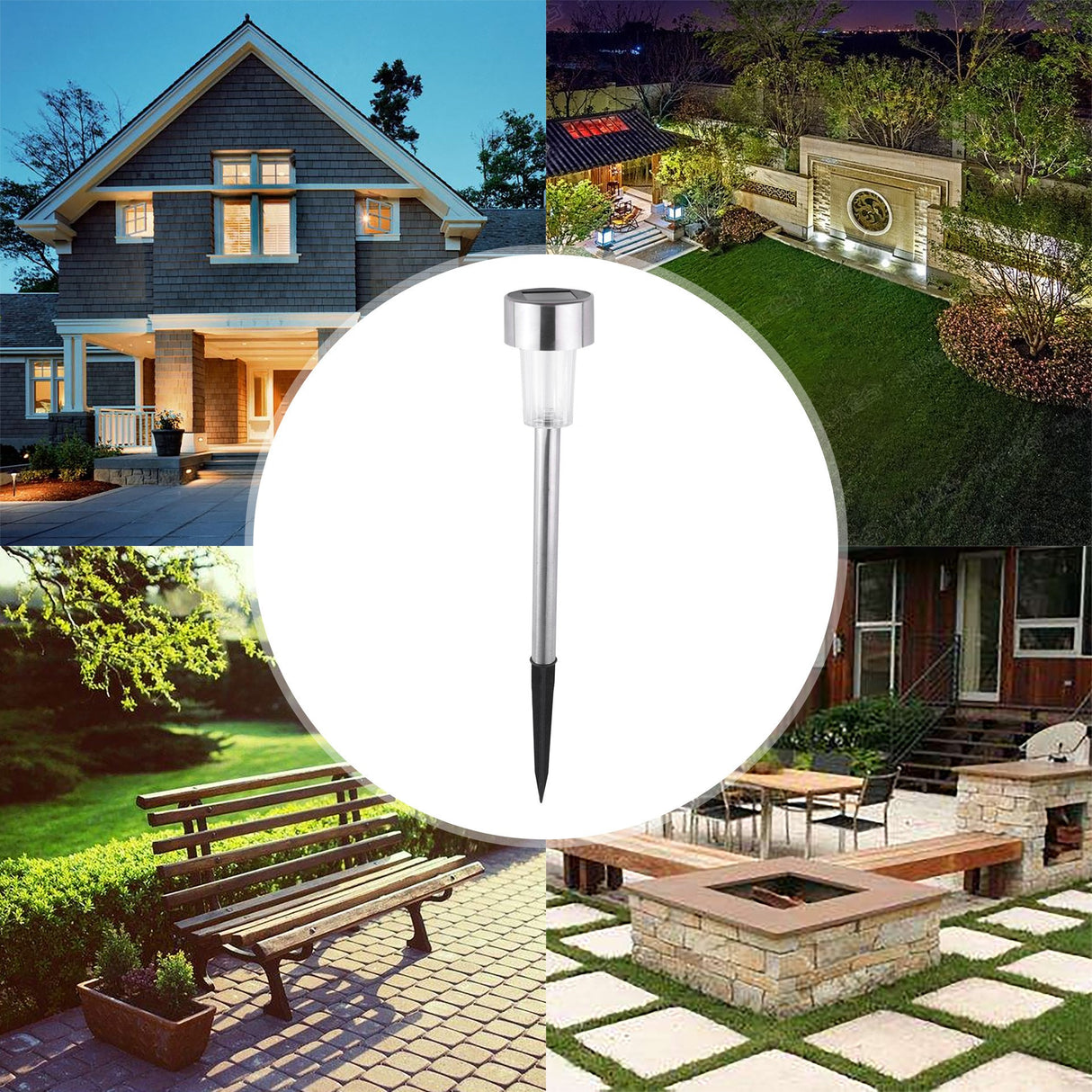 Lampa Solara Led Decorativa Pentru Gradina, Argintie, Lumina Alb Cald - vivimall.ro