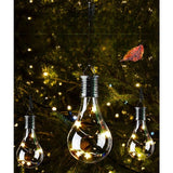 Lampa Solara LED Decorativa sub forma de Bulb, pentru exterior, suspendata, IP65, Ultron Transparent, lumina calda, Vivimall