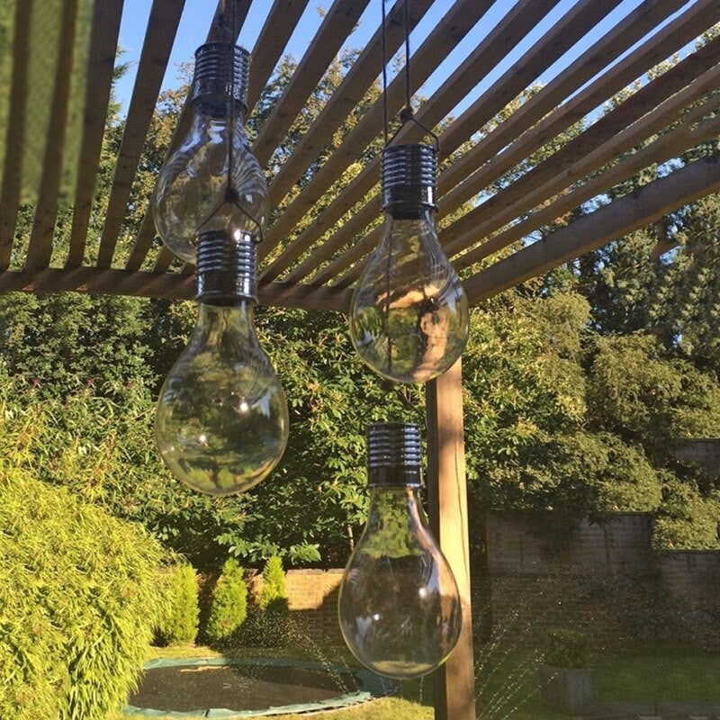 Lampa Solara Led Decorativa Sub Forma De Bulb, Pentru Exterior, Suspendata, Ip65, Ultron Transparent, Lumina Calda - vivimall.ro