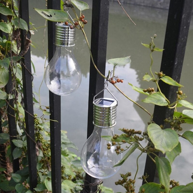 Lampa Solara Led Decorativa Sub Forma De Bulb, Pentru Exterior, Suspendata, Ip65, Ultron Transparent, Lumina Rece - vivimall.ro
