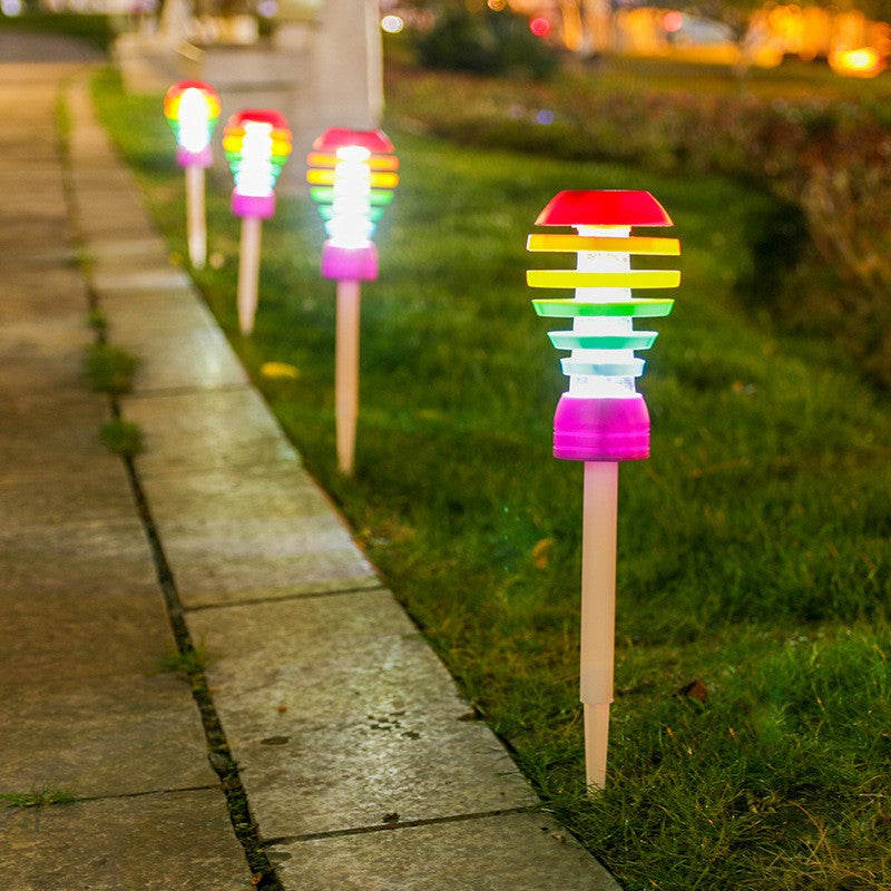 Lampa solara LED design modern pentru gradina Vivimall, inaltime 45 cm, 2 moduri de utilizare, 45 x 10 cm, material sticla si ABS, 2V, ABS, 600mAh, alb cald si alb rece, mulicolor