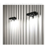 Lampa solara LED dreptunghiulara pentru perete Vivimall, 18 x 7 cm, senzor miscare, 6V, ABS, 2200mAh, rezistent la apa, culoare alb rece, suport negru