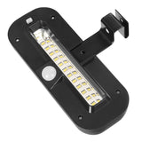 Lampa solara LED dreptunghiulara pentru perete Vivimall, 18 x 7 cm, senzor miscare, 6V, ABS, 2200mAh, rezistent la apa, culoare alb rece, suport negru