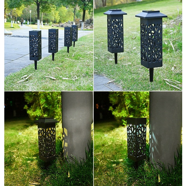 Lampa solara LED Vivimall, tip felinar cu acoperis, pentru gradina, inaltime 30.2 cm, putere 0.2W, 1.2V, 600mAh, alb cald