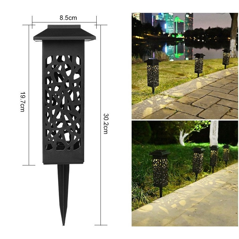 Lampa solara LED Vivimall, tip felinar cu acoperis, pentru gradina, inaltime 30.2 cm, putere 0.2W, 1.2V, 600mAh, alb cald