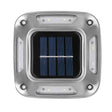 Lampa solara LED pentru gradina Flippy, 8 LED-uri, prindere de perete sau impamantare, IP65, forma patrat, material ABS si Policarbonat, 9 x 9 cm, baterie 1.2V, 600 mah, alb cald - vivimall.ro