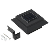 Lampa solara LED pentru gradina/scari/balustrade Flippy, 3.7V, ABS, 1200mAh, 12 x 6 cm, 12 LED-uri SMD, lumina alb cald, carcasa neagra