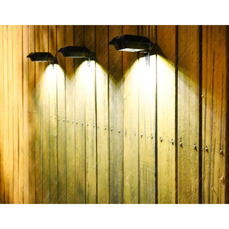 Lampa solara LED pentru gradina/scari/balustrade Flippy, 3.7V, ABS, 1200mAh, 12 x 6 cm, 12 LED-uri SMD, lumina alb cald, carcasa neagra