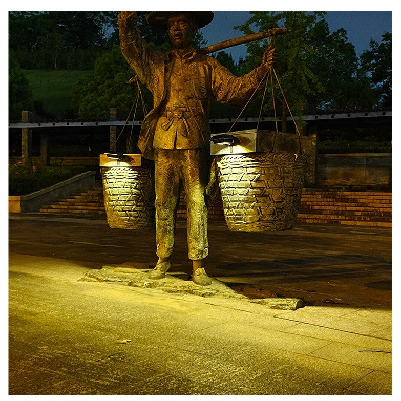 Lampa solara LED pentru gradina/scari/balustrade Flippy, 3.7V, ABS, 1200mAh, 12 x 6 cm, 12 LED-uri SMD, lumina alb cald, carcasa neagra