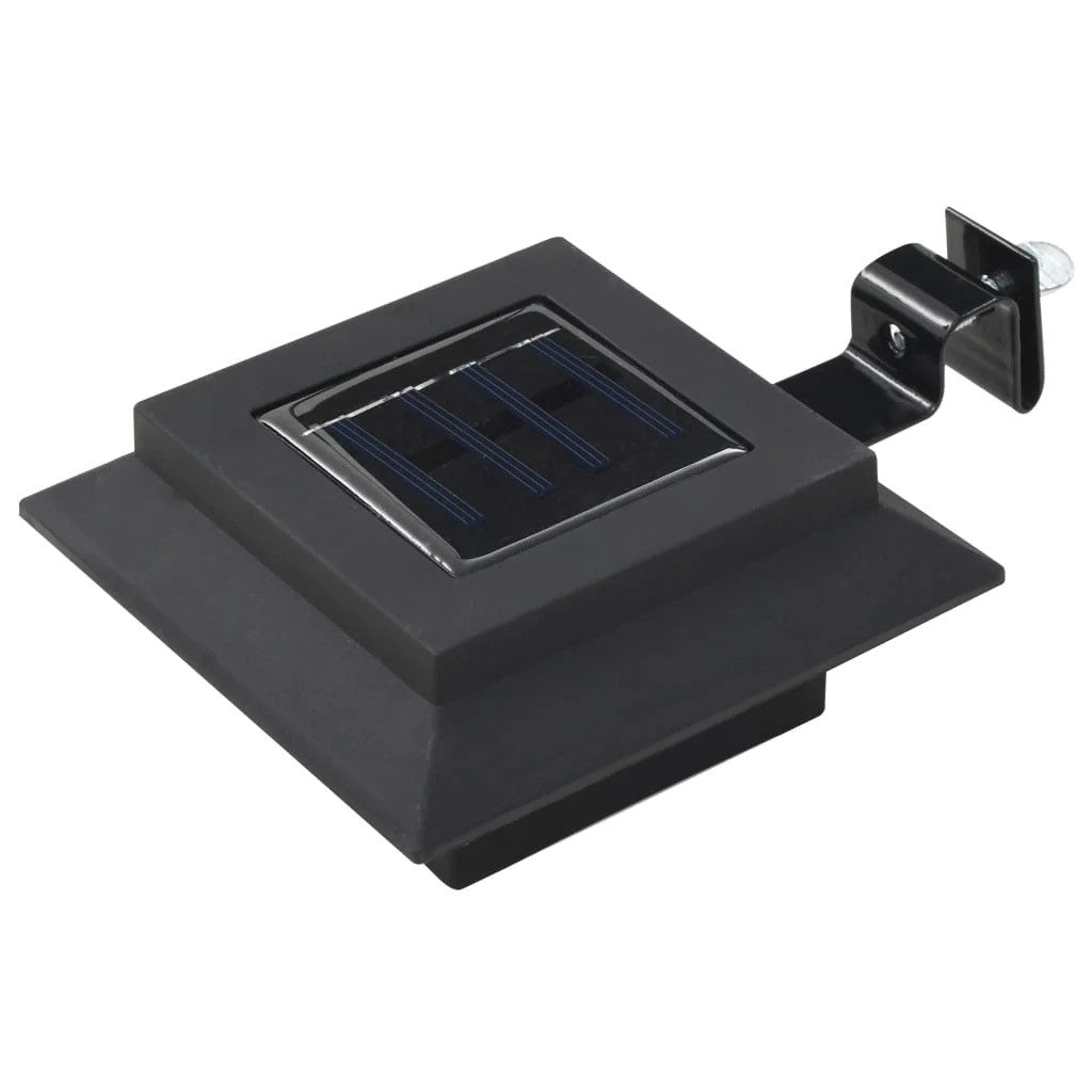 Lampa Solara Led Pentru Gradina/Scari/Balustrade 3.7V, Abs, 1200Mah, 12 Led-Uri Smd, Lumina, Carcasa Neagra