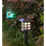 Set 2 Lampa solara Led pentru gradina, Tip felinar, Flippy, Alb cald