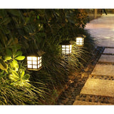 Set 2 Lampa solara Led pentru gradina, Tip felinar, Flippy, Alb cald