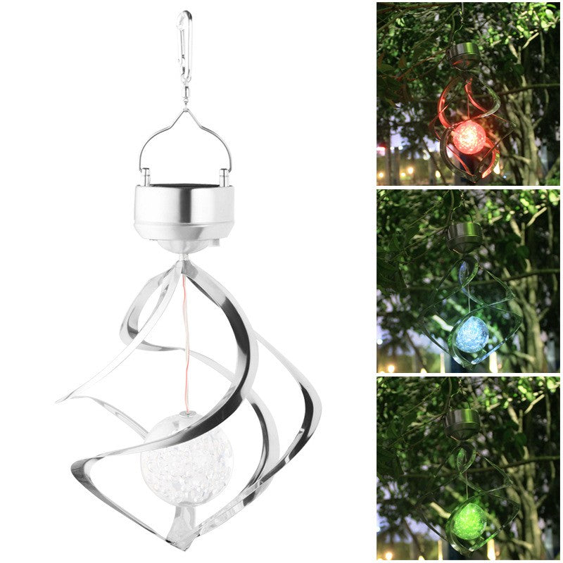 Lampa Solara Led Rgb Spirala Pentru Gradina/Terasa, Se Roteste De La Vant, 35 X 5.5 Cm, Rezistenta La Apa, 2V, 600 Mah, Multicolor - vivimall.ro