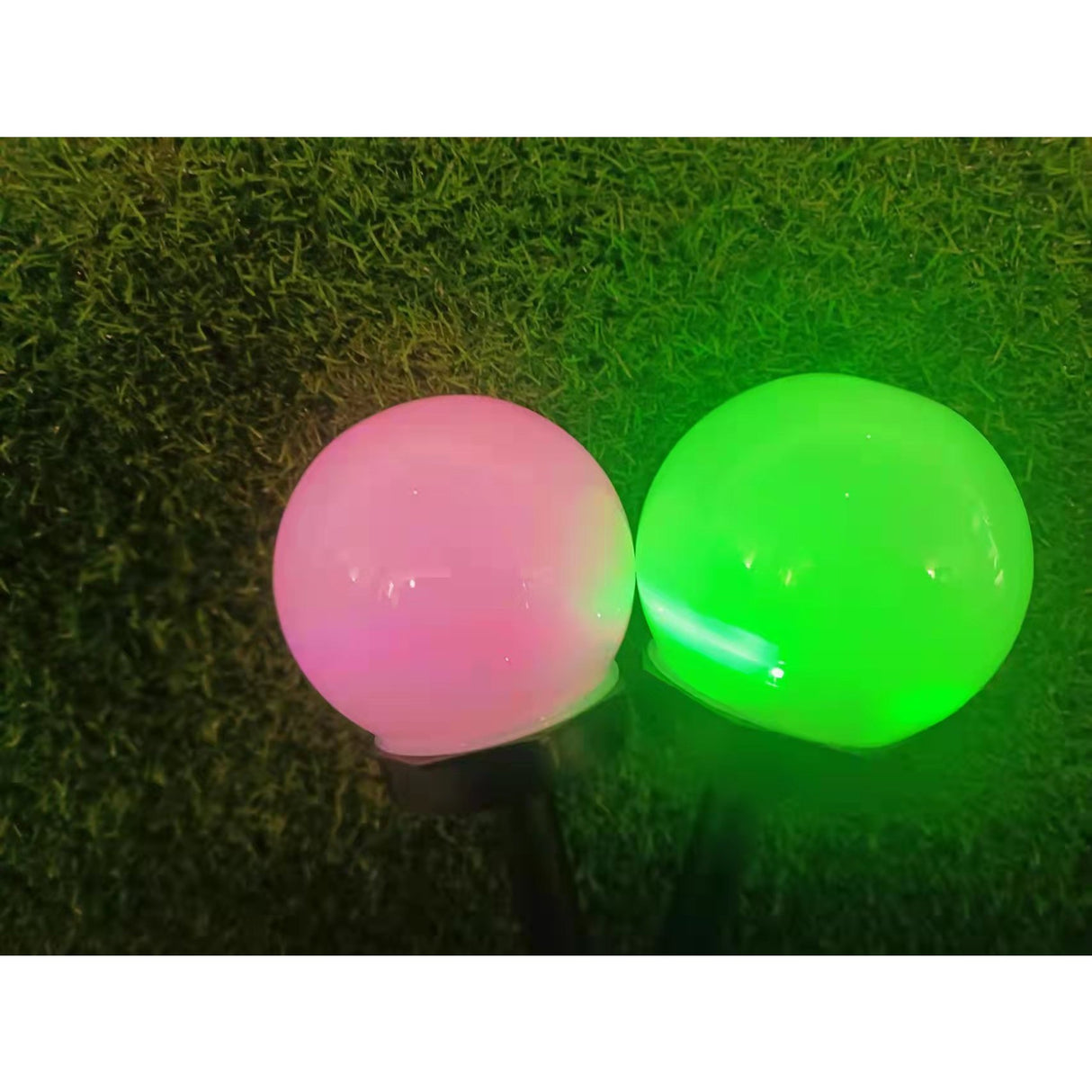 Set 2 lampa solara LED, Sferica, Tip Glob Flippy, Diametru 10 cm, Multicolor