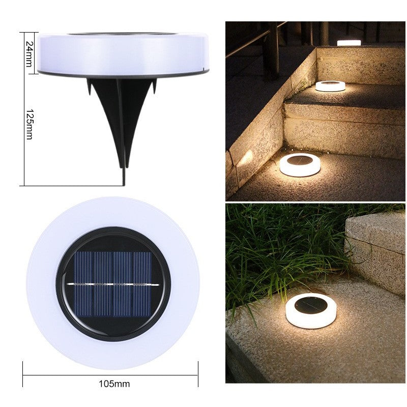 Lampa Solara Led, Sub Forma De Cerc, Pentru Gazon Sau Gradina, Rezistenta La Apa, Alb Cald - vivimall.ro