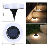 Lampa Solara Led, Sub Forma De Cerc, Pentru Gazon Sau Gradina, Rezistenta La Apa, Alb Cald - vivimall.ro
