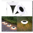 Lampa Solara Led, Sub Forma De Cerc, Pentru Gazon Sau Gradina, Rezistenta La Apa, Alb Cald - vivimall.ro