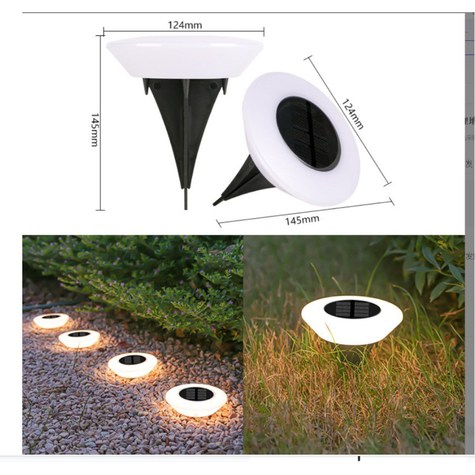 Lampa Solara Led, Sub Forma De Cerc, Pentru Gazon Sau Gradina, Rezistenta La Apa, Alb Cald - vivimall.ro