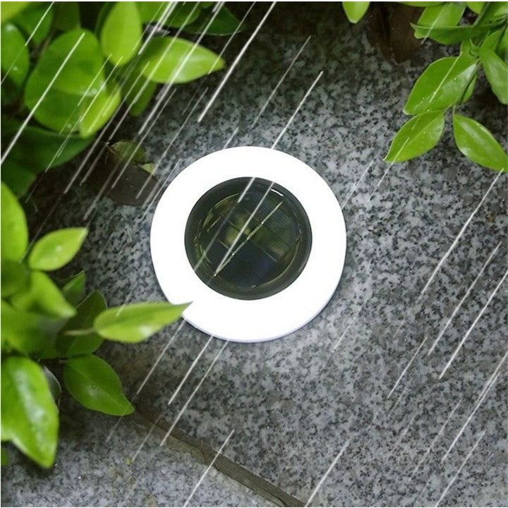 Lampa solara LED, sub forma de cerc, pentru gazon sau gradina, Rezistenta la apa, Flippy, Alb rece