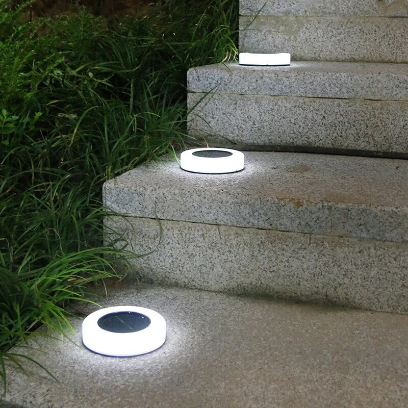 Lampa Solara Led, Sub Forma De Cerc, Pentru Gazon Sau Gradina, Rezistenta La Apa, Alb Rece - vivimall.ro