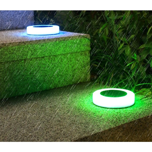 Lampa Solara Led, Sub Forma De Cerc, Pentru Gazon Sau Gradina, Rezistenta La Apa, Multicolor - vivimall.ro
