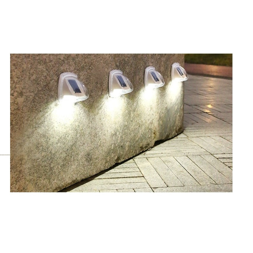 Lampa solara LED tip aplica pentru perete Vivimall, 8.5 x 9 cm, 2V, ABS, 600mAh, rezistent la apa, material ABS, 8 LED-uri, alb rece