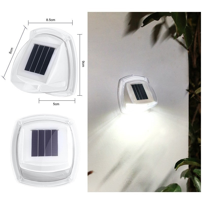 Lampa Solara Led Tip Aplica Pentru Perete, 8.5 X 9 Cm, 2V, Abs, 600Mah, Rezistent La Apa, Material Abs, 8 Led-Uri, Alb Rece - vivimall.ro