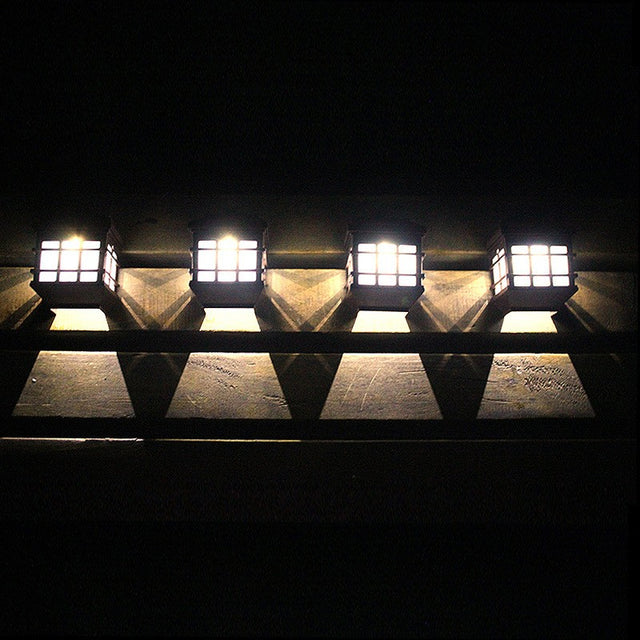 Lampa Solara Led Tip Felinar Pentru Perete, 11.5 X 8.3Cm, 1.2V, Abs, 400Mah, Alb Cald - vivimall.ro