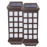 Lampa solara LED tip Felinar pentru perete Flippy, Set din 2 Buc, 23 x 9 cm, 1.2V, ABS, 600mAh, Rezistent la Apa, Tip lumina alb cald, Maro