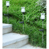 Lampa Solara Led Tip Lalea Pentru Gradina, Inaltime 55 Cm, Material Sticla Si Abs, 2V, Abs, 600Mah, Alb Cald - vivimall.ro
