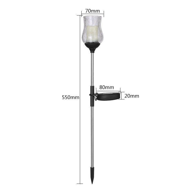 Lampa Solara Led Tip Lalea Pentru Gradina, Inaltime 55 Cm, Material Sticla Si Abs, 2V, Abs, 600Mah, Alb Cald - vivimall.ro