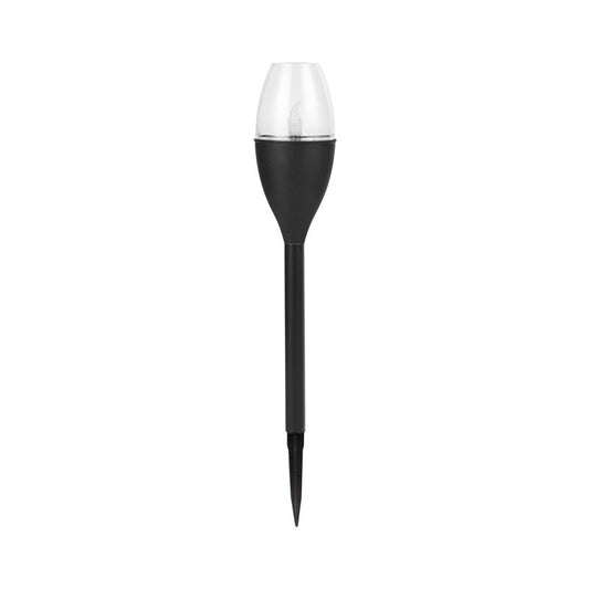Lampa solara LED tip pahar de vin pentru gradina Vivimall, inaltime 37.5 cm, efect de flacara, material PVC si ABS, 2V, 200mAh, alb rece - vivimall.ro