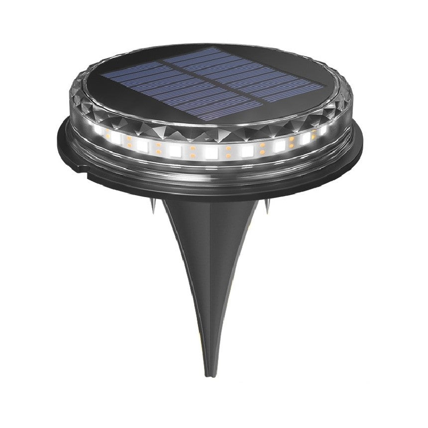 Lampa Solara Led Tip Spot Pentru Gradina, 8 Led-Uri, Material Abs Si Policarbonat, Baterie 1.2V, 600Mah, 12 X 13.5 Cm, Alb Rece - vivimall.ro