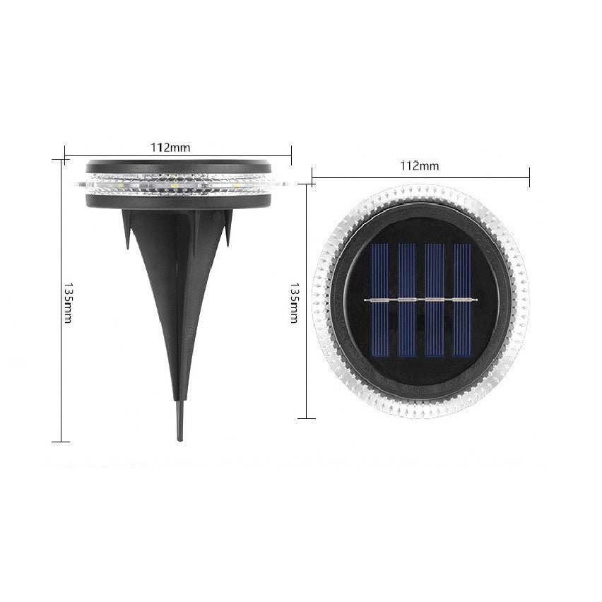 Lampa Solara Led Tip Spot Pentru Gradina, 8 Led-Uri, Material Abs Si Policarbonat, Baterie 1.2V, 600Mah, 12 X 13.5 Cm, Alb Rece - vivimall.ro