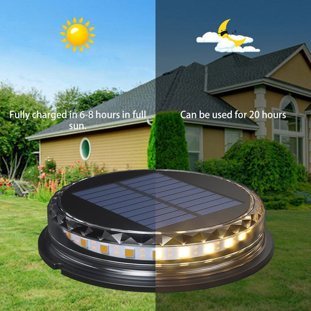 Lampa Solara Led Tip Spot Pentru Gradina, 8 Led-Uri, Material Abs Si Policarbonat, Baterie 1.2V, 600Mah, 12 X 13.5 Cm, Alb Rece - vivimall.ro