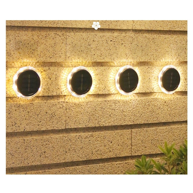 Lampa Solara Led Tip Spot Pentru Gradina, 8 Led-Uri, Material Abs Si Policarbonat, Baterie 1.2V, 600Mah, 12 X 13.5 Cm, Alb Cald - vivimall.ro